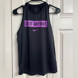 Nike Black Tank Top with Purple Text